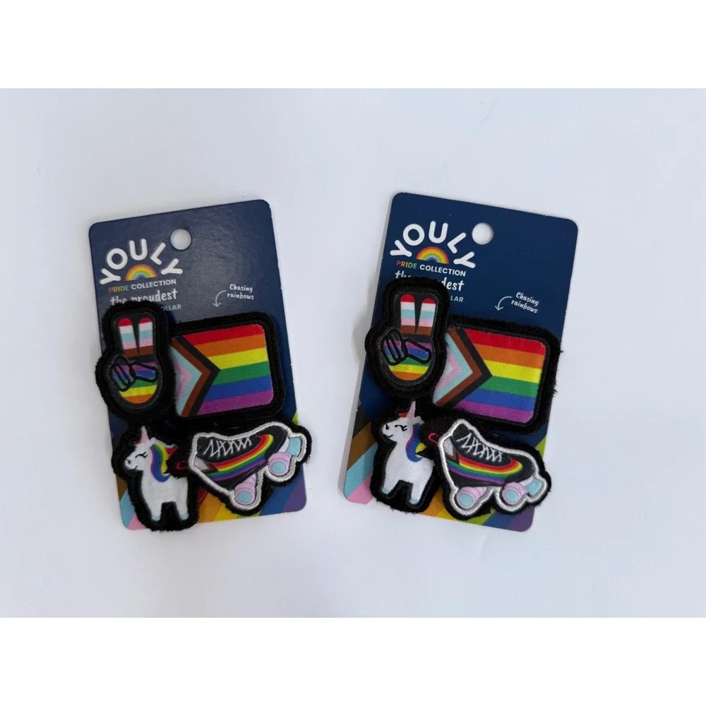 Youly Pride Collection Dog Collar Charm Set Rainbow Unicorn Skate Petco NWT